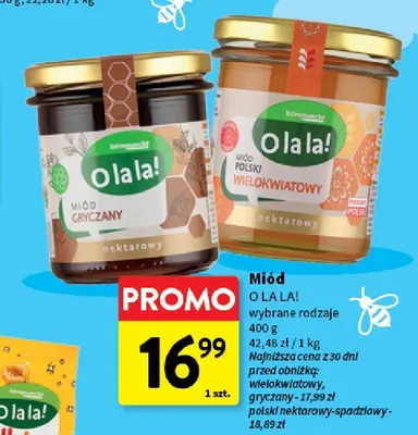 Miód O la la! polski nektarowy-spadziowy promocja w Intermarche