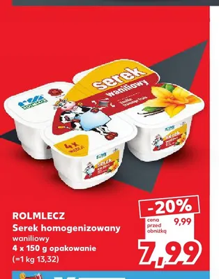 Serek homogenizowany waniliowy 4-pak Rolmlecz promocja w Kaufland