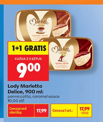 Lody Marletto Delice caramel sauce promocja w Biedronka