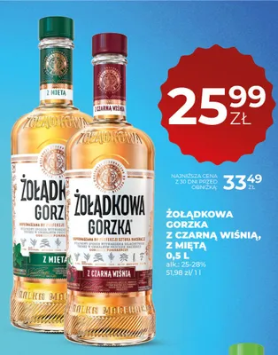 Likier Żołądkowa Gorzka z czarną wiśnią promocja w Duży Ben