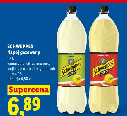 Napój gazowany Schweppes citrus mix zero promocja w Lidl