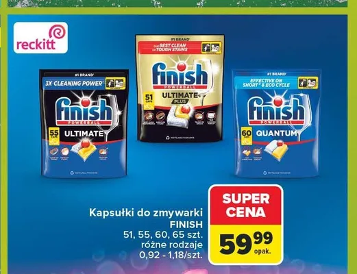 Kapsułki do zmywarki Finish Ultimate Plus promocja w Carrefour Market
