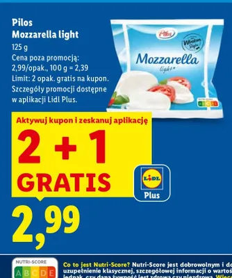 Mozzarella light promocja w Lidl