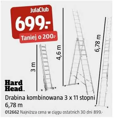 Drabina kombinowana Hard Head 3x11 stopni 6,78m promocja w Jula