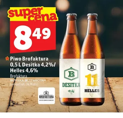 Piwo Brofaktura Desitka 4,2% promocja w TOPAZ
