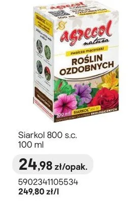 Środek owadobójczy Siarkol 800 s.c. 100ml promocja w Castorama