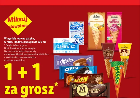 Lody rożek Kaktus promocja w Lidl