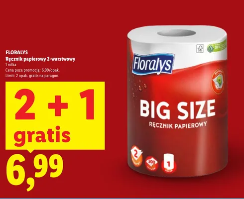 Ręcznik papierowy 2-warstwowy Big Size promocja w Lidl