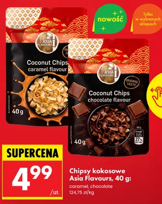Chipsy kokosowe Asia Flavours chocolate promocja w Biedronka