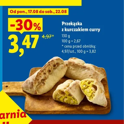 Przekąska z kurczakiem curry Piekarnia Lidla promocja w Lidl