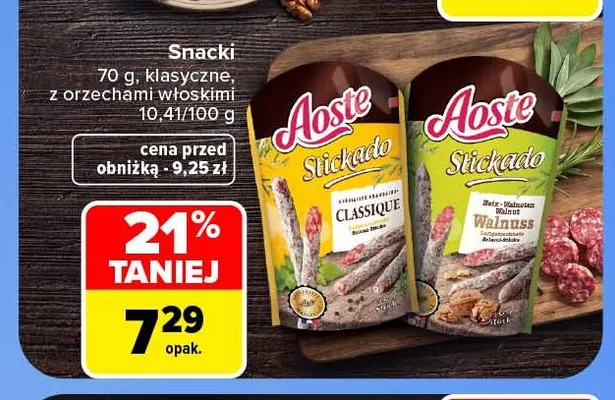 Snacki klasyczne Aoste promocja w Carrefour