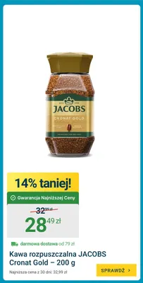 Kawa rozpuszczalna Jacobs Cronat Gold promocja w ERLI