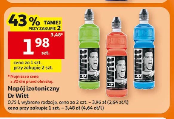 Napój izotoniczny Dr Witt zielony promocja w Auchan