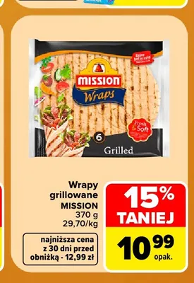 Wrapy grillowane Mission promocja w Carrefour Market