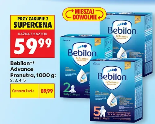 Mleko 5 BEBILON ADVANCE PRONUTRA promocja w Biedronka