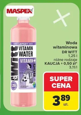 Woda witaminowa Dr Witt Vitamin+ promocja w Carrefour
