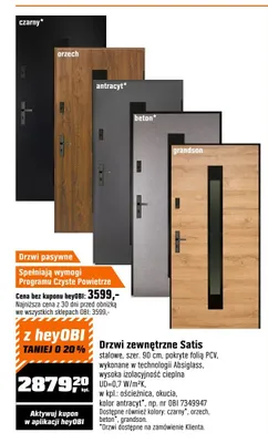 Drzwi zewnętrzne Satis promocja w OBI
