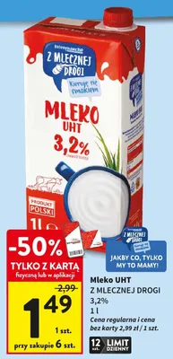 Mleko UHT 3,2% 1l promocja w Intermarche