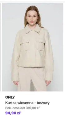 Kurtka wiosenna ONLY beżowy promocja w Lounge by Zalando