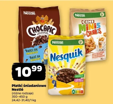 Płatki śniadaniowe, różne rodzaje Nestlé promocja w Netto