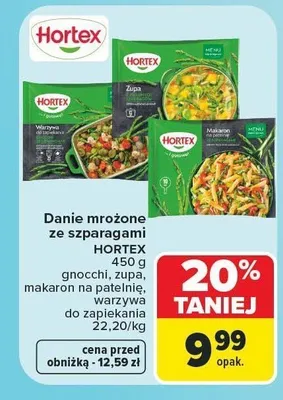 Makaron na patelnię mrożony ze szparagami Hortex promocja w Carrefour