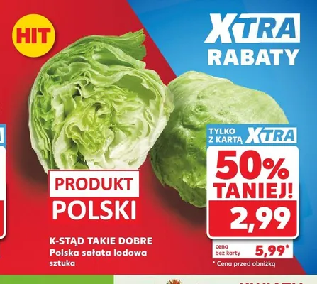 Polska sałata lodowa K-Stąd Takie Dobre promocja w Kaufland
