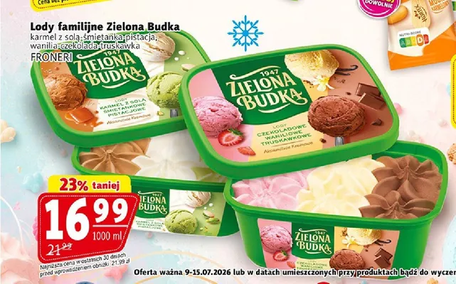 Lody familijne pistacja Zielona Budka promocja w Prim Market