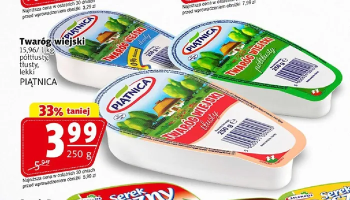 Twaróg wiejski półtłusty Piątnica promocja w Prim Market
