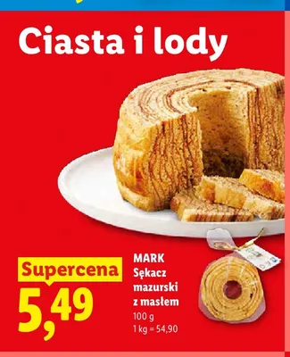 Sękacz mazurski z masłem Mark promocja w Lidl