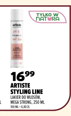 Lakier do włosów Artiste Styling Line Mega Strong promocja w Drogerie Natura