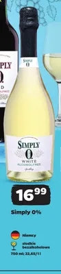Wino bezalkoholowe musujące Simply promocja w Netto