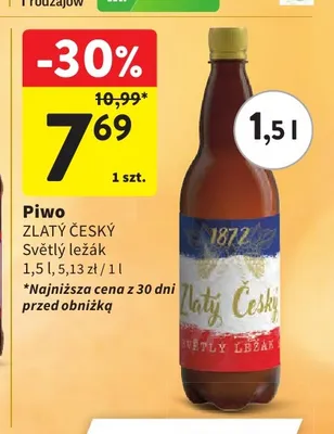 Piwo Zlatý Český Světlý ležák promocja w Intermarche