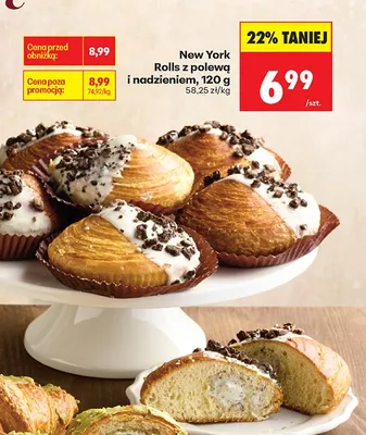 New York Rolls z polewą i nadzieniem promocja w Biedronka