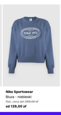 Bluza Nike Sportswear niebieski promocja w Lounge by Zalando