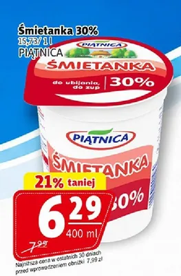 Śmietanka 30% Piątnica promocja w Prim Market