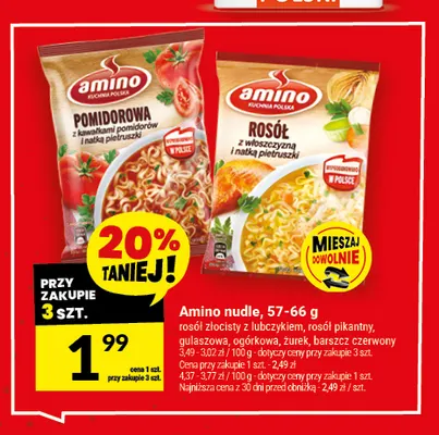 Nudle Amino rosół złocisty z lubczykiem promocja w Twój Market