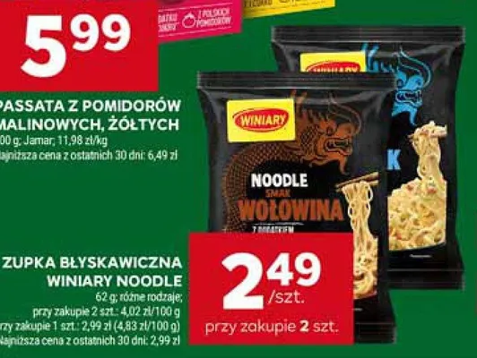 Zupka błyskawiczna Winiary Noodle wołowina promocja w Stokrotka