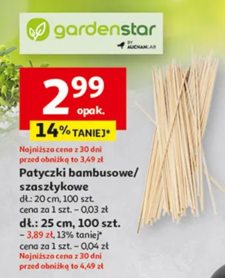 Patyczki bambusowe/szaszłykowe promocja w Auchan