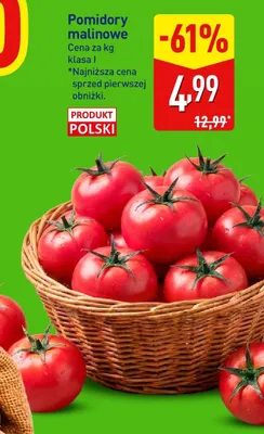 Pomidory malinowe klasa I promocja w Aldi