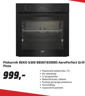 Piekarnik Beko b300 BBIM18300BS AeroPerfect Grill Pizza promocja w Media Markt