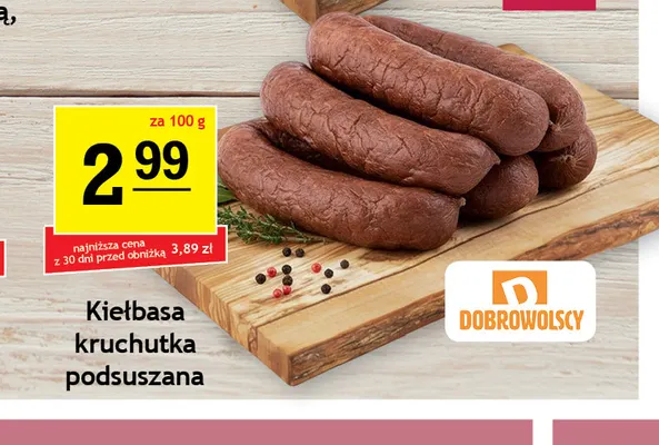Kiełbasa kruchutka podsuszana Dobrowolscy promocja w Gram Market