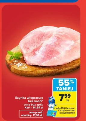 Szynka wieprzowa bez kości promocja w Carrefour