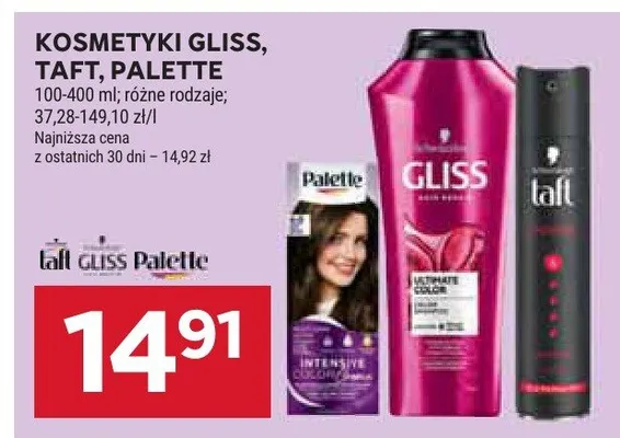 Kosmetyki Gliss, Taft, Palette promocja w Stokrotka