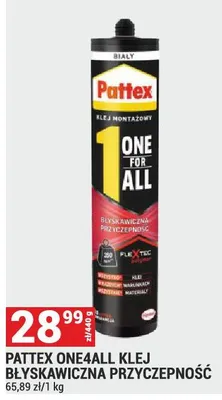 Klej PATTEX ONE4ALL KLEJ BŁYSKAWICZNA PRZYCZEPNOŚĆ promocja w Merkury Market