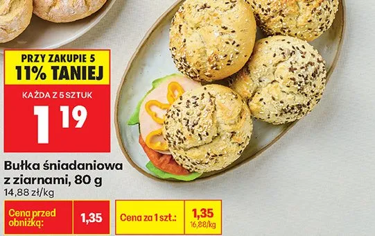 Bułka śniadaniowa z ziarnami promocja w Biedronka