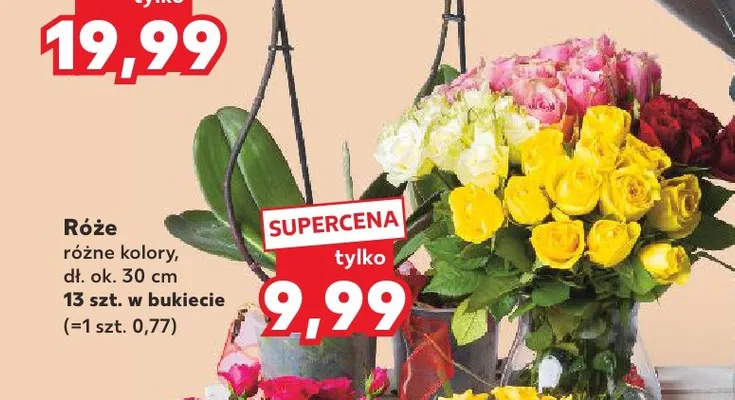 Róże w bukiecie promocja w Kaufland