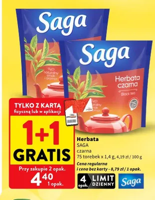 Herbata czarna Saga promocja w Intermarche