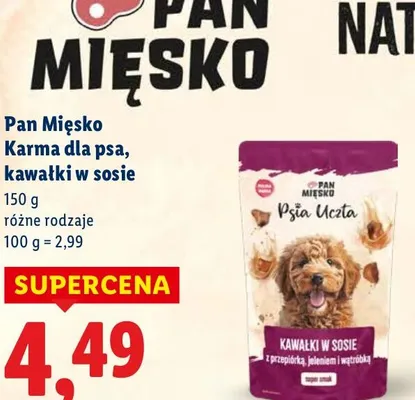 Karma dla psa Pan Mięsko Karma dla psa, kawałki w sosie Psia Uczta promocja w Lidl