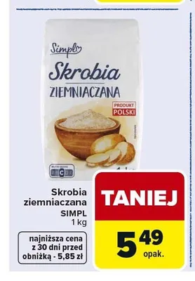 Skrobia ziemniaczana Simpl promocja w Carrefour Market