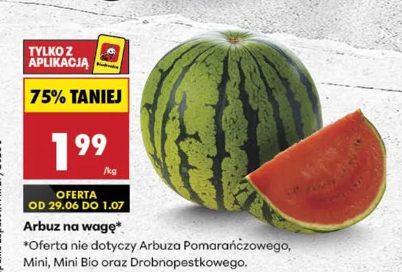 Arbuz na wagę promocja w Biedronka